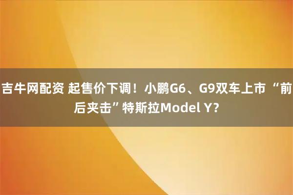 吉牛网配资 起售价下调！小鹏G6、G9双车上市 “前后夹击”特斯拉Model Y？