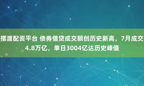 摆渡配资平台 债券借贷成交额创历史新高，7月成交4.8万亿，单日3004亿达历史峰值